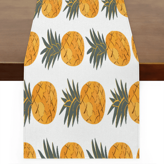 Qzaxky Table Runner Boho Table Runner Pineapple Tropical Theme Bohemian Boho Outdoor Table Runner Decoration for Indoor Outdoor Home Dinner Party Wedding Decor 13 x 36 Inch