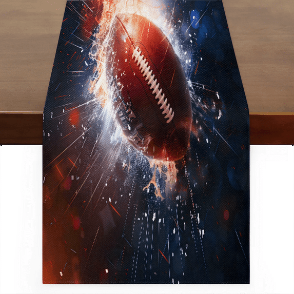 Qzaxky Table Runner Boho Table Runner Sports Football Bohemian Boho Outdoor Table Runner Decoration for Indoor Outdoor Home Dinner Party Wedding Decor 13 x 36 Inch