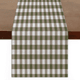 thumbnail image 1 of Qzaxky Table Runner Boho Table Runner Checkered Green Bohemian Boho Outdoor Table Runner Decoration for Indoor Outdoor Home Dinner Party Wedding Decor 13 x 36 Inch, 1 of 9