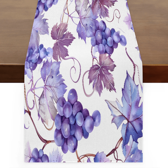 Qzaxky Table Runner Boho Table Runner Grapes Bohemian Boho Outdoor Table Runner Decoration for Indoor Outdoor Home Dinner Party Wedding Decor 13 x 36 Inch