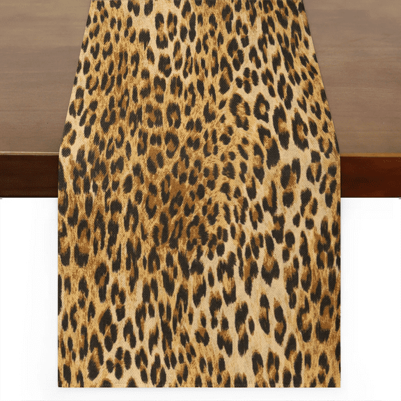 Qzaxky Table Runner Boho Table Runner Leopard Print Bohemian Boho Outdoor Table Runner Decoration for Indoor Outdoor Home Dinner Party Wedding Decor 13 x 48 Inch