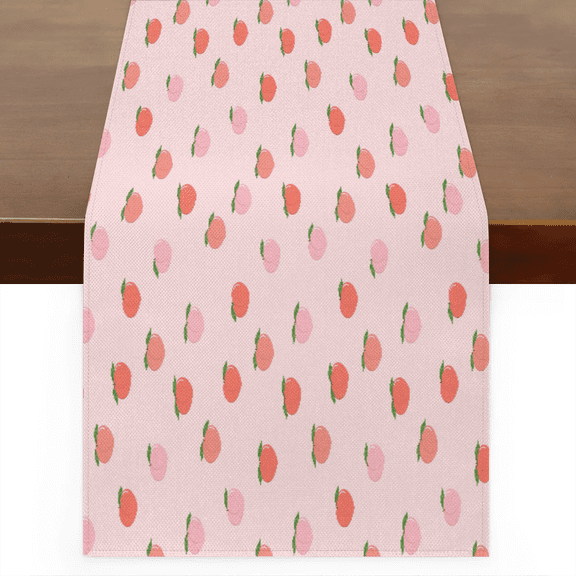 Qzaxky Table Runner Boho Table Runner Peach Fruit Bohemian Boho Outdoor Table Runner Decoration for Indoor Outdoor Home Dinner Party Wedding Decor 13 x 108 Inch