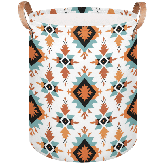 Qzaxky Western Rustic Aztec Boho Laundry Basket Organizer Foldable Tall Large Laundry Basket Collapsible Folding Laundry Basket Dirty Clothes Fabric