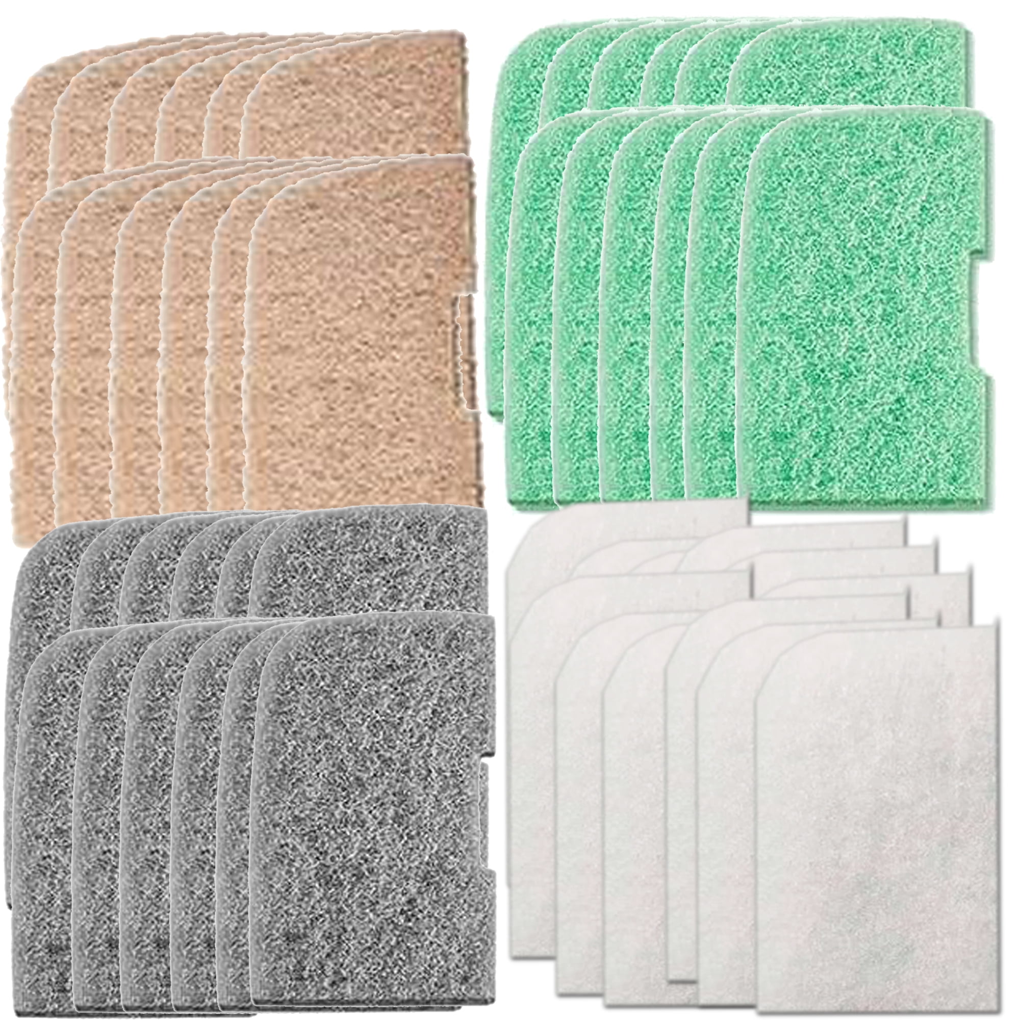 Qzbhct 12 Fine Filter Pad, 12 Nitrite Remover Pad, 12 Ammonia Remover Pad, 12 Phosphate Remover Pad Kit for Fluval 306/307 406/407 Canister