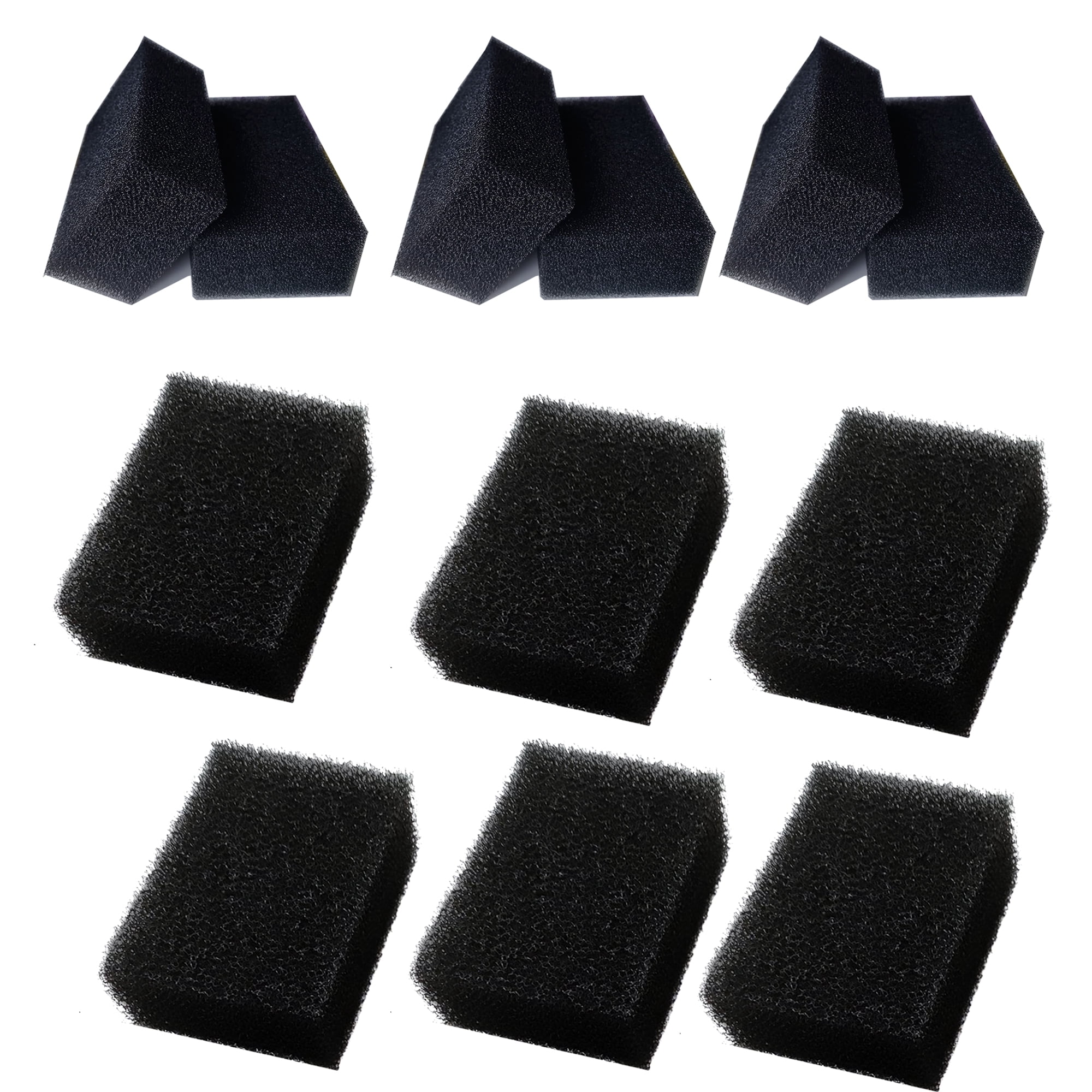 Qzbhct 12 Pack 2 Size Aquarium Bio Filter Media Sponge Foams, 7.5 x 4.7 x 2.75 inch 5.5 x 3.54 x 2 inch Cut-to-Size Foam