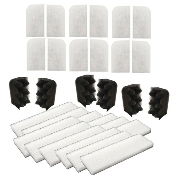 Qzbhct 12 Pcs Aquarium Fine Filter, 6 Bio-Foam, 12 Foam Filter Kit for Fluval 304/305/306 Canister Filtration Systems