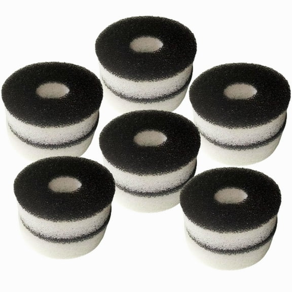 Qzbhct 12 Pcs Round Foam Filter Pads 12 Pcs Black Rings for Biorb Service Kit Filter Aquarium Bio Sponge Replacement