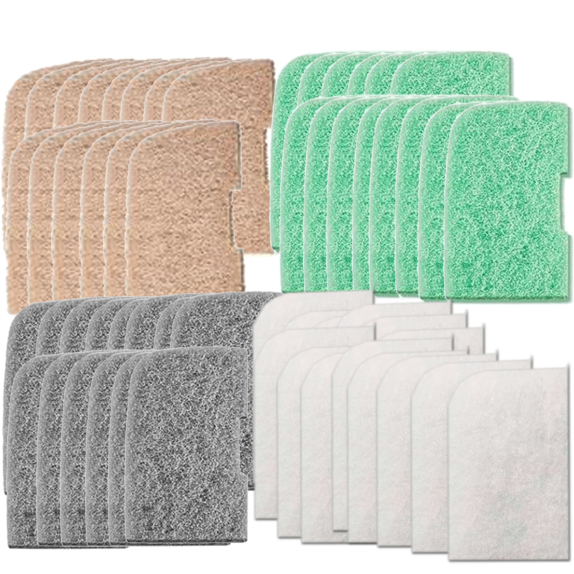 Qzbhct 14 Fine Filter Pad, 14 Nitrite Remover Pad, 14 Ammonia Remover Pad, 14 Phosphate Remover Pad Kit for Fluval 306/307 406/407 Canister