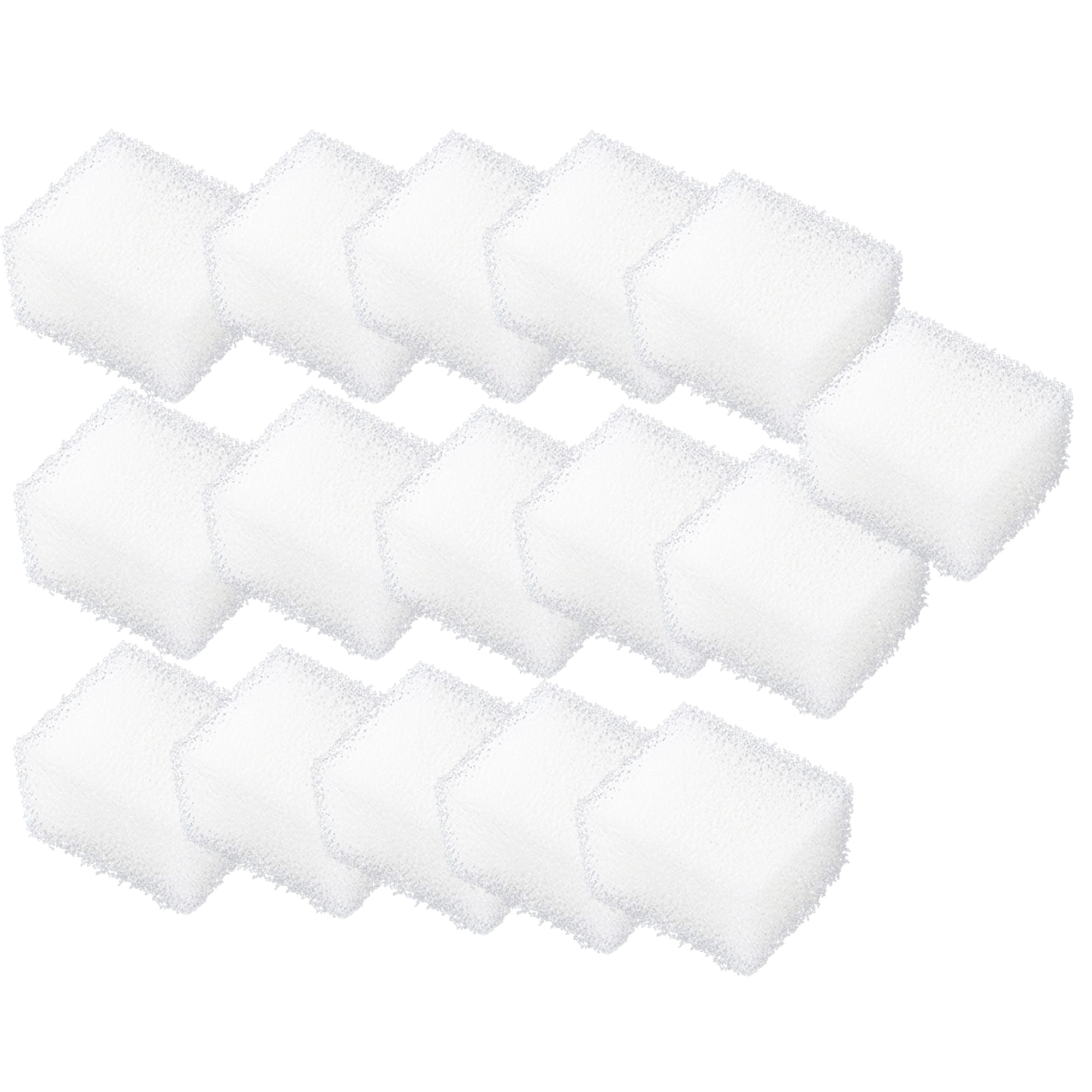 Qzbhct 16 Pcs Aquarium Bio Sponge White Foam Filter Pads Compatible with Aqua Clear 20 Filtration Systems