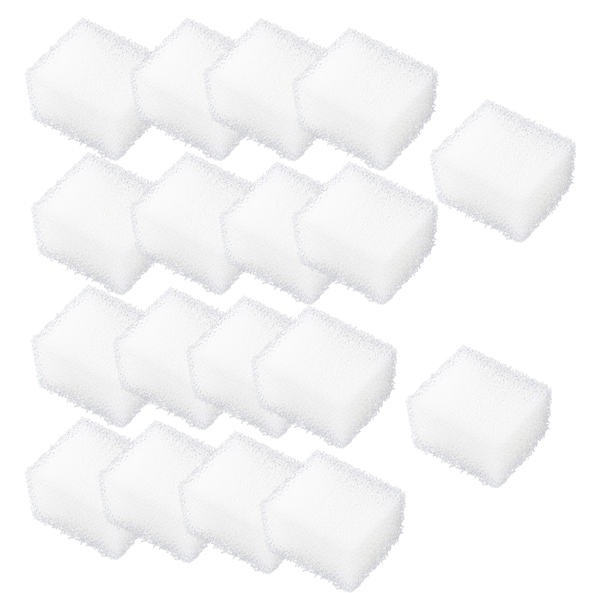 Qzbhct 18 Pcs Aquarium Bio Sponge White Foam Filter Pads Compatible with Aqua Clear 20 Filtration Systems