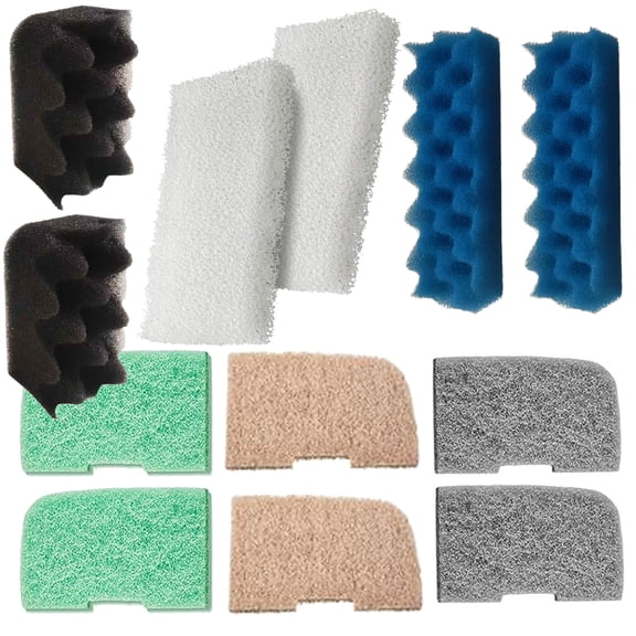 Qzbhct 2 Bio-Foam, 2 Blue Foam Max Filter, 2 White Foam Filter, 2 Nitrite Remover Pad, 2 Ammonia Remover Pad, 2 Phosphate Remover Pad Kit for Fluval 306/307 Canister