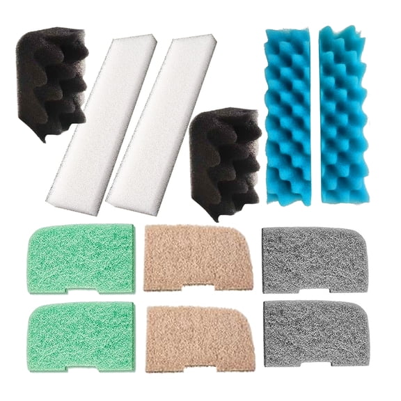 Qzbhct 2 Bio-Foam, 2 Blue Foam Max Filter, 2 White Foam Filter, 2 Nitrite Remover Pad, 2 Ammonia Remover Pad, 2 Phosphate Remover Pad Kit for Fluval 406/407 Canister