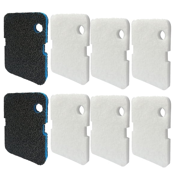 Qzbhct 2 Upgraded 3in1 Activated Carbon Filter Pads 6 White Floss for Cascade 700/1000 CCF2UL/CCF3UL Generic Canister Filter Aquarium Floss Sponge, 8 Pcs