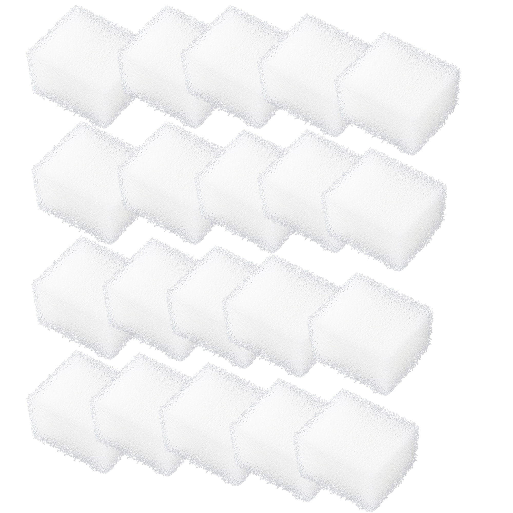 Qzbhct 20 Pcs Aquarium Bio Sponge White Foam Filter Pads Compatible with Aqua Clear 20 Filtration Systems