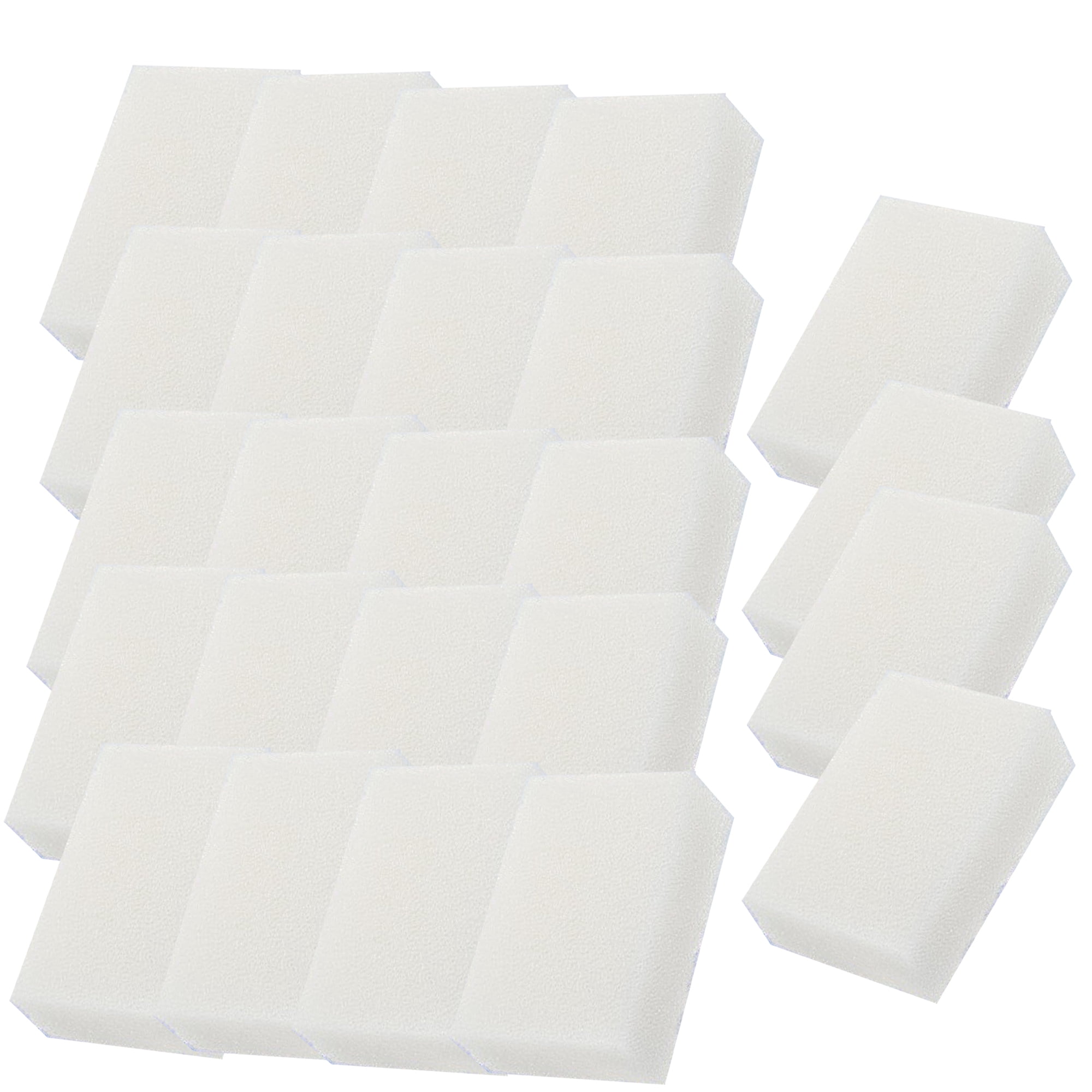 Qzbhct 24 Pcs Aquarium Bio Sponge White Foam Filter Pads for Aqua Clear 70 / 300 Filtration Systems