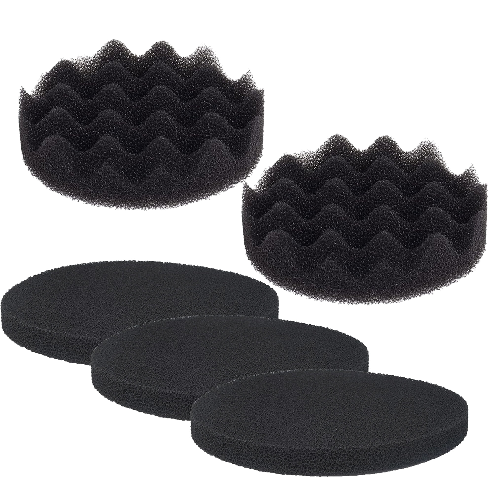 Qzbhct 3 Carbon Foam Pads & 2 Bio-Foam Pad for Fluval Fx4 FX5 FX6 Canister Filter Aquarium Sponge Replacement