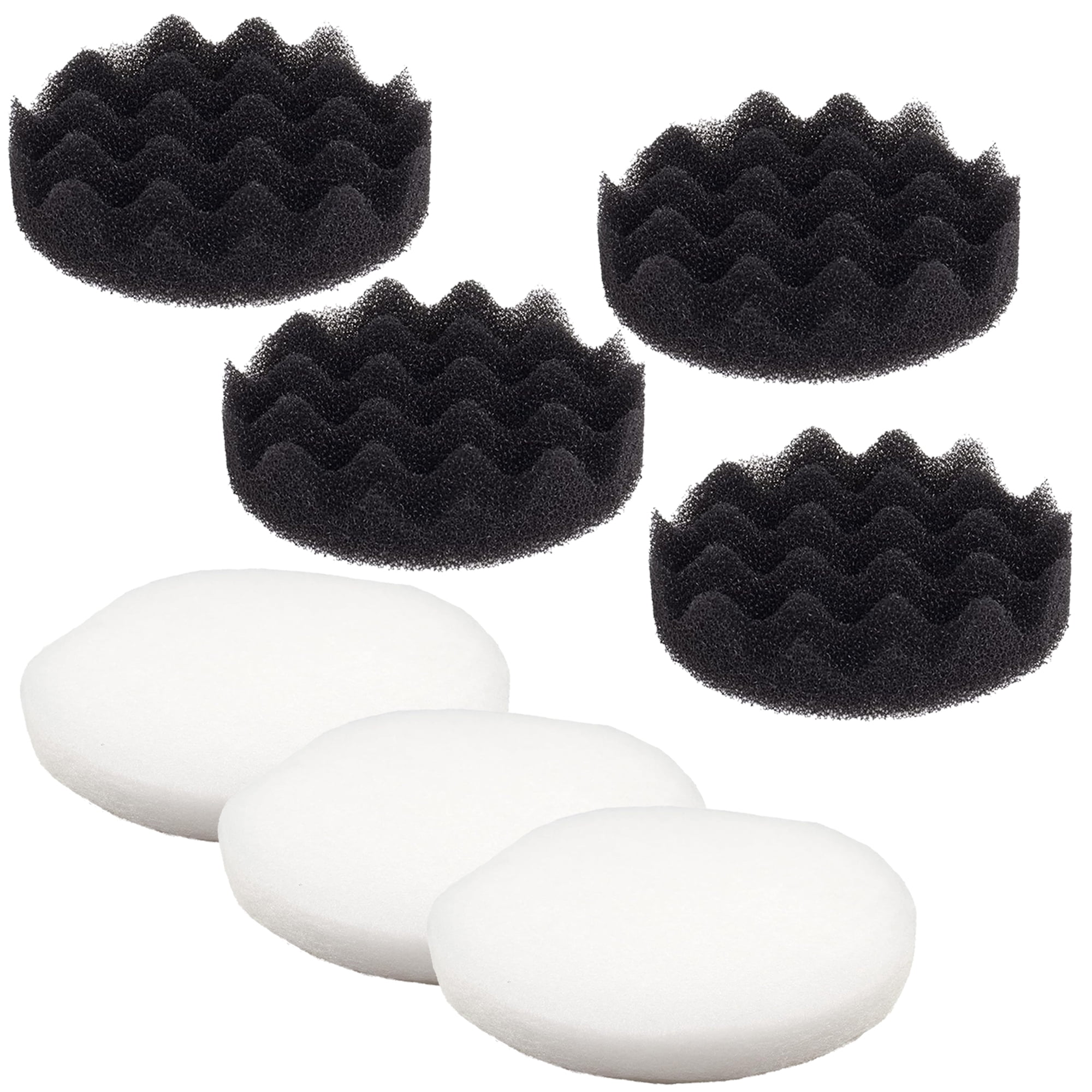 Qzbhct 3 Fine Filter Pad & 4 Bio-Foam Pad for Fluval Fx4 FX5 FX6 Canister Filter Aquarium Sponge Replacement