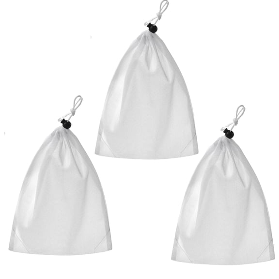 Qzbhct 3 Pcs Pool Vacuum Replacement Mesh Bag, 24 x 16 inch Pool Leaf Vacuum Net Bag Fine Mesh with Locking Cord, for Pools Aquariums Ponds