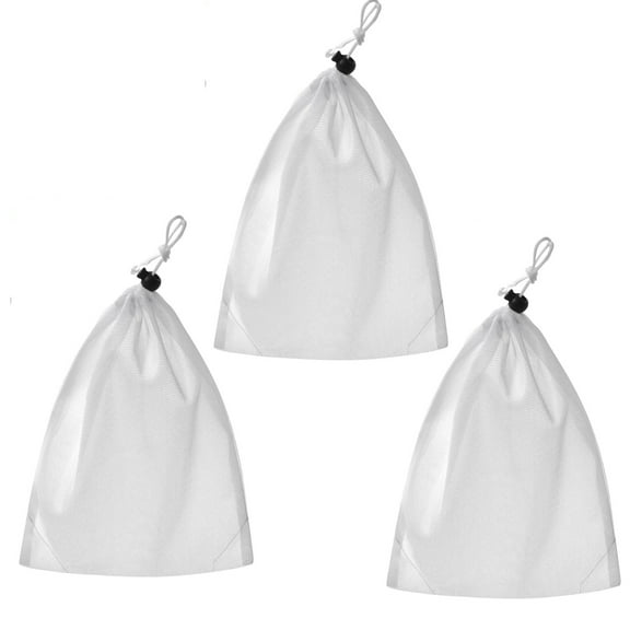 Qzbhct 3 Pcs Pool Vacuum Replacement Mesh Bag, 9 x 14 inch Pool Leaf Vacuum Net Bag Fine Mesh with Locking Cord, for Pools Aquariums Ponds