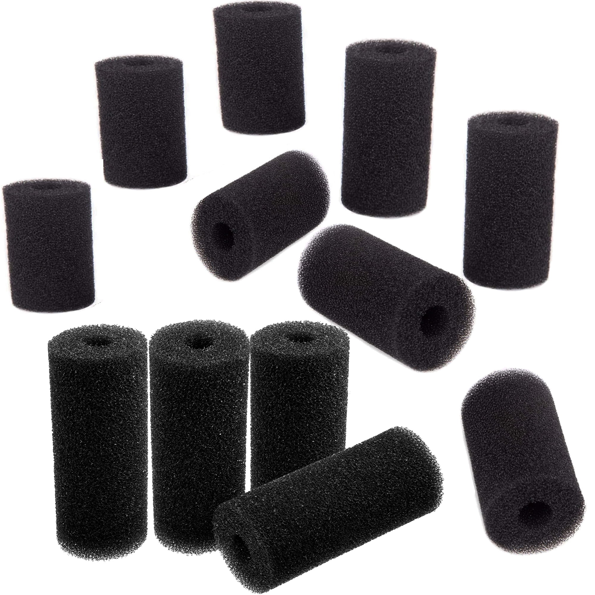 Qzbhct 3 Size 12 Pack Pre Filter Sponge Aquarium Intake High-Porosity Foam Roll Fish Tank Shrimp Beta Baby Fish Replacement Foam Cover Filtration Freshwater Saltwater 5-20 Gallons