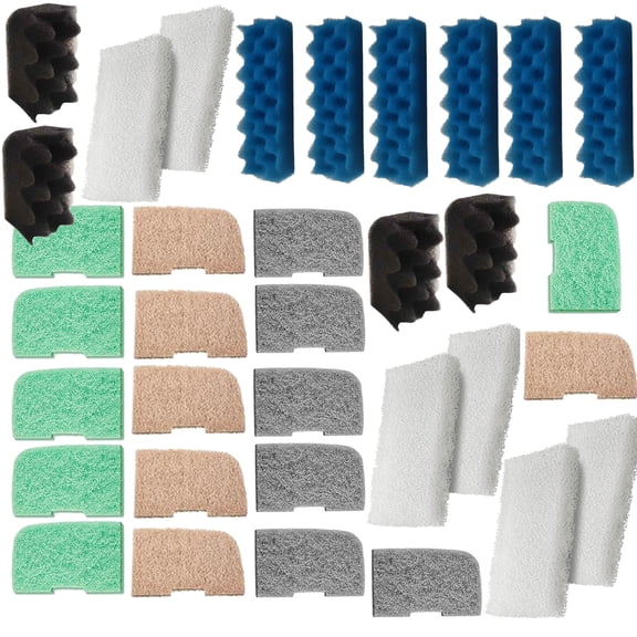 Qzbhct 4 Bio-Foam, 6 Blue Foam Max Filter, 6 White Foam Filter, 6 Nitrite Remover Pad, 6 Ammonia Remover Pad, 6 Phosphate Remover Pad Kit for Fluval 306/307 Canister