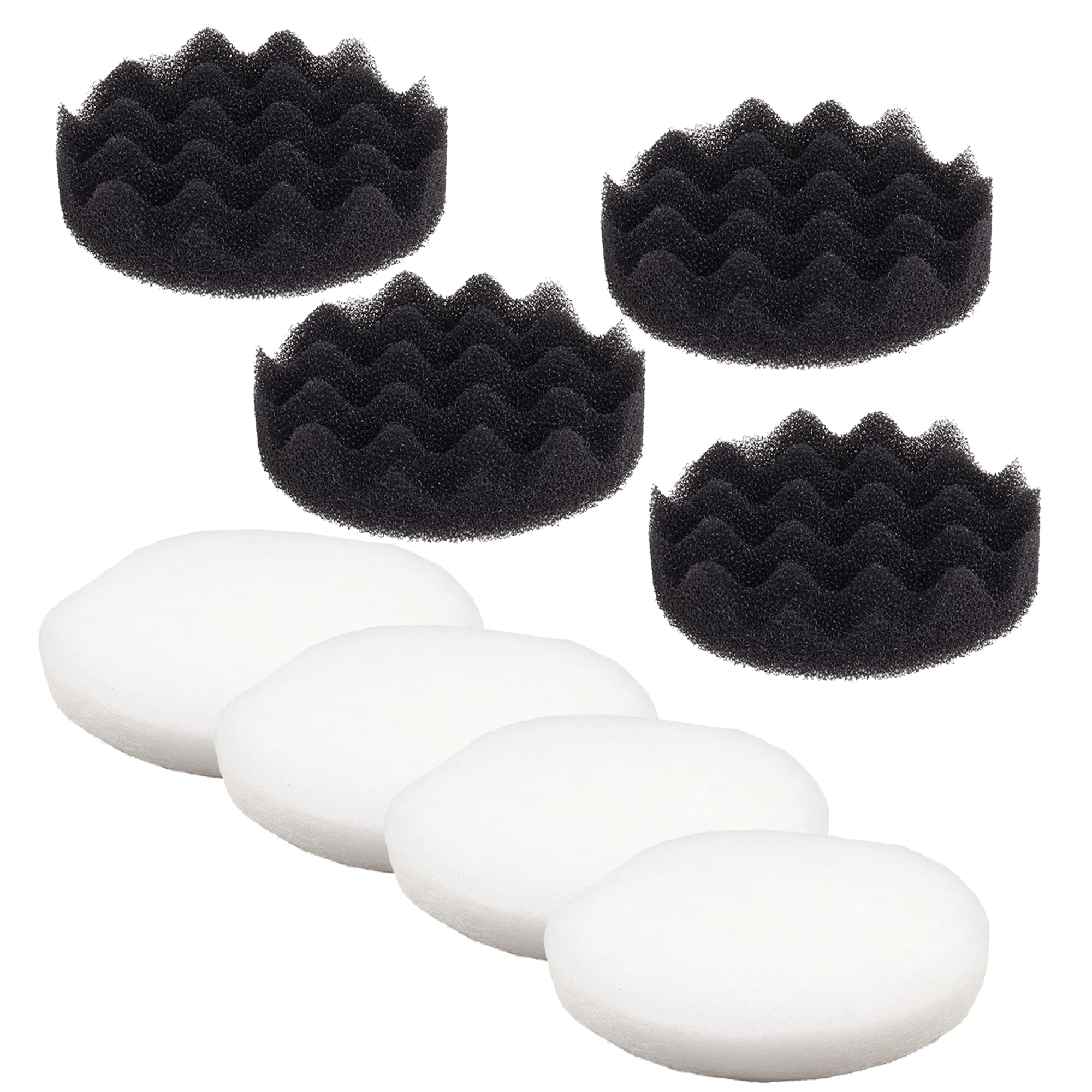 Qzbhct 4 Fine Filter Pad & 4 Bio-Foam Pad for Fluval Fx4 FX5 FX6 Canister Filter Aquarium Sponge Replacement