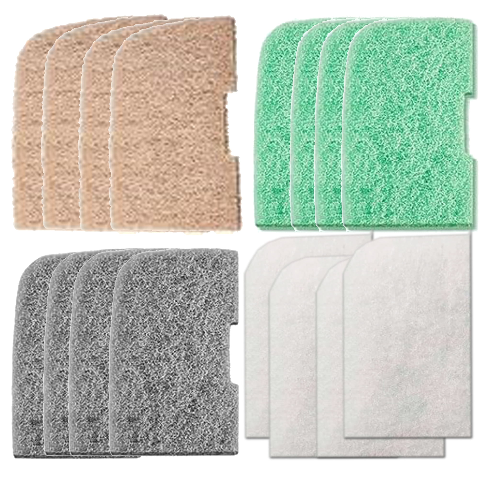 Qzbhct 4 Fine Filter Pad, 4 Nitrite Remover Pad, 4 Ammonia Remover Pad, 4 Phosphate Remover Pad Kit for Fluval 306/307 406/407 Canister