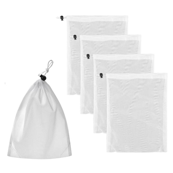 Qzbhct 5 Pcs Pool Vacuum Replacement Mesh Bag, 8 x 12 inch Pool Leaf Vacuum Net Bag Fine Mesh with Locking Cord, for Pools Aquariums Ponds