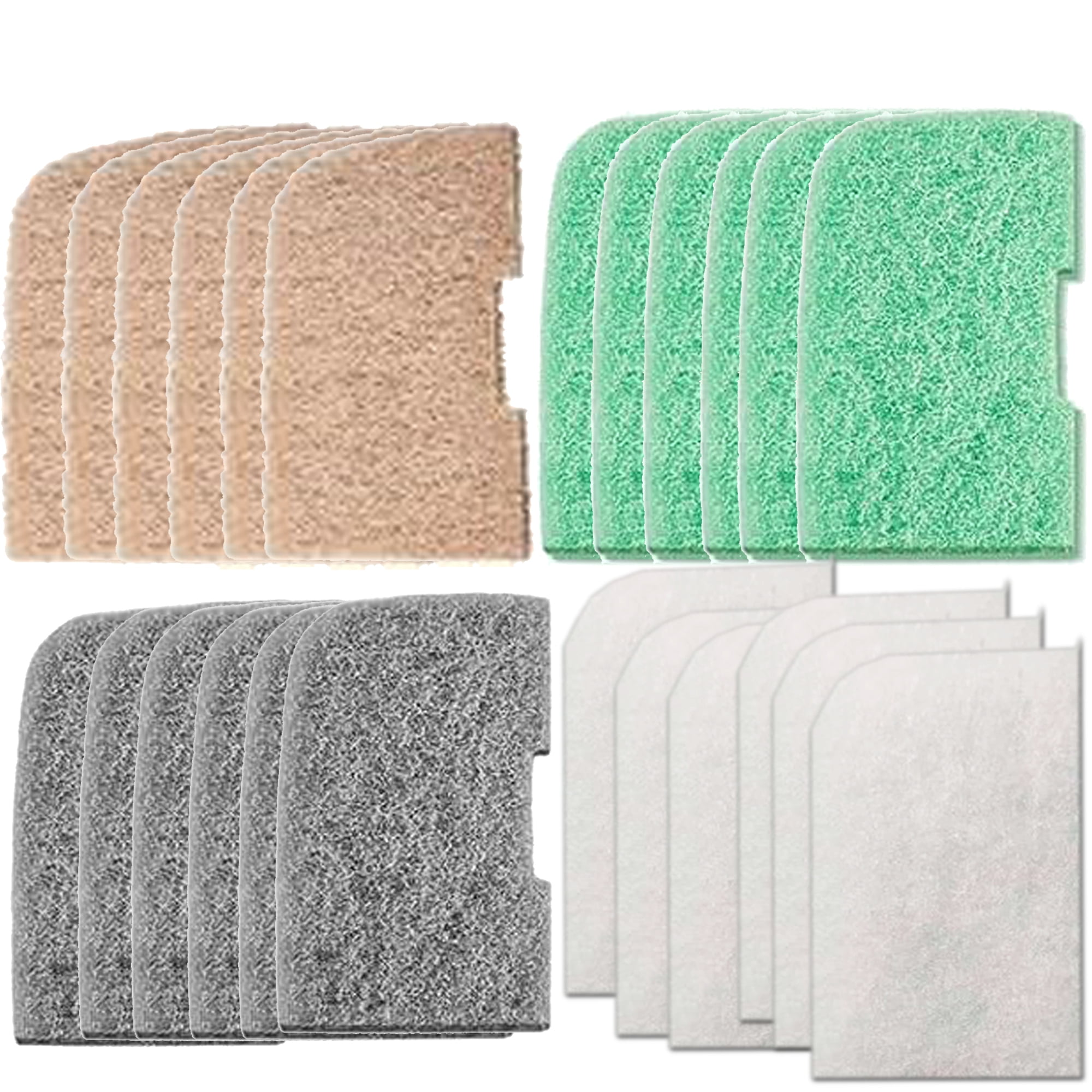 Qzbhct 6 Fine Filter Pad, 6 Nitrite Remover Pad, 6 Ammonia Remover Pad, 6 Phosphate Remover Pad Kit for Fluval 306/307 406/407 Canister