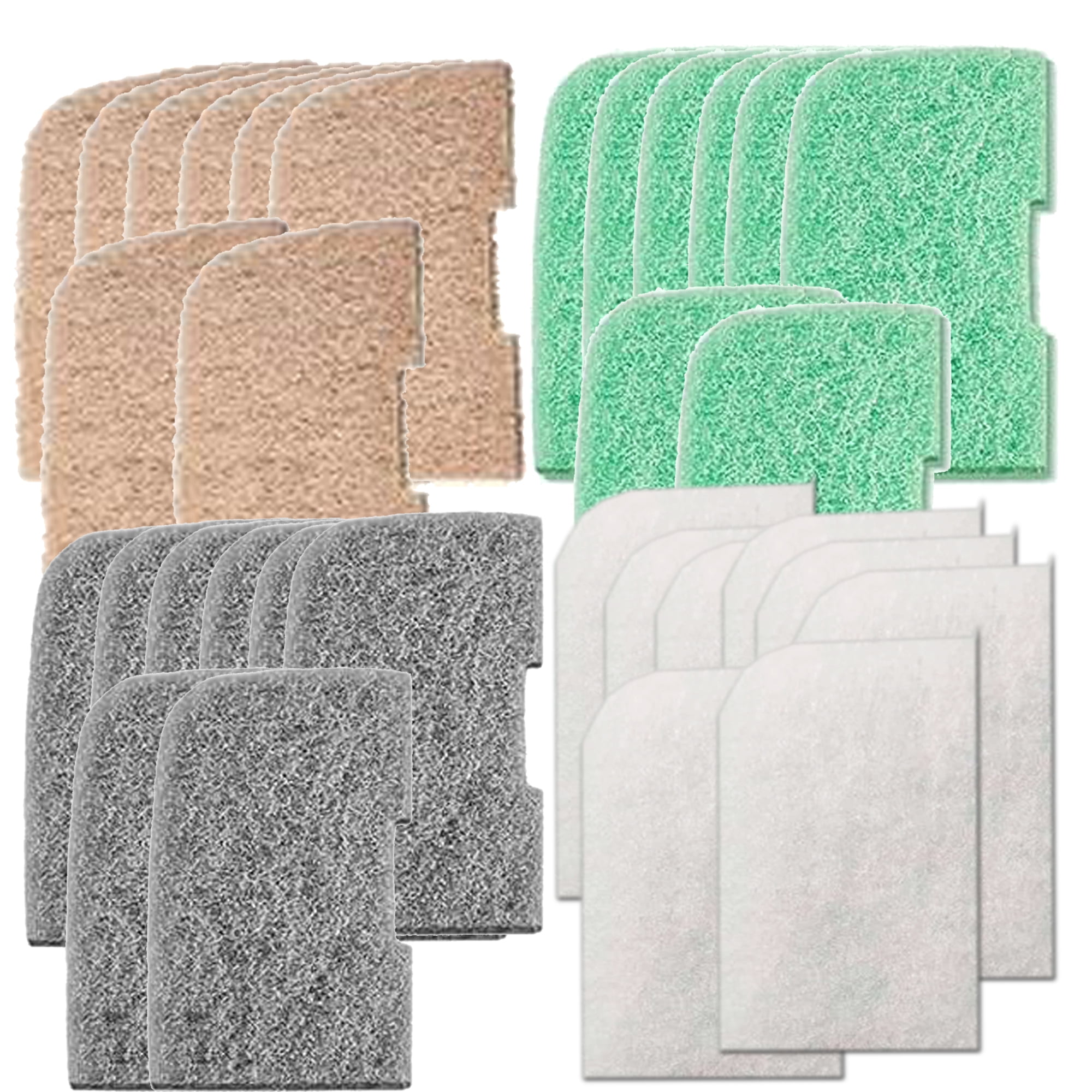 Qzbhct 8 Fine Filter Pad, 8 Nitrite Remover Pad, 8 Ammonia Remover Pad, 8 Phosphate Remover Pad Kit for Fluval 306/307 406/407 Canister