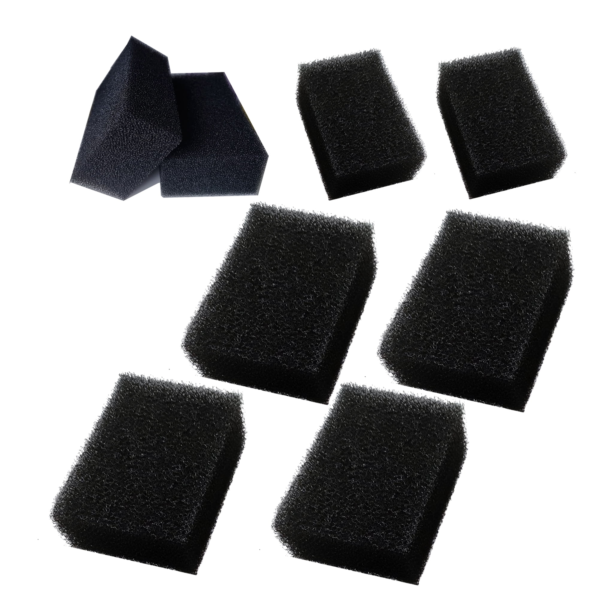 Qzbhct 8 Pack 2 Size Aquarium Bio Filter Media Sponge Foams, 7.5 x 4.7 x 2.75 inch 5.5 x 3.54 x 2 inch Cut-to-Size Foam