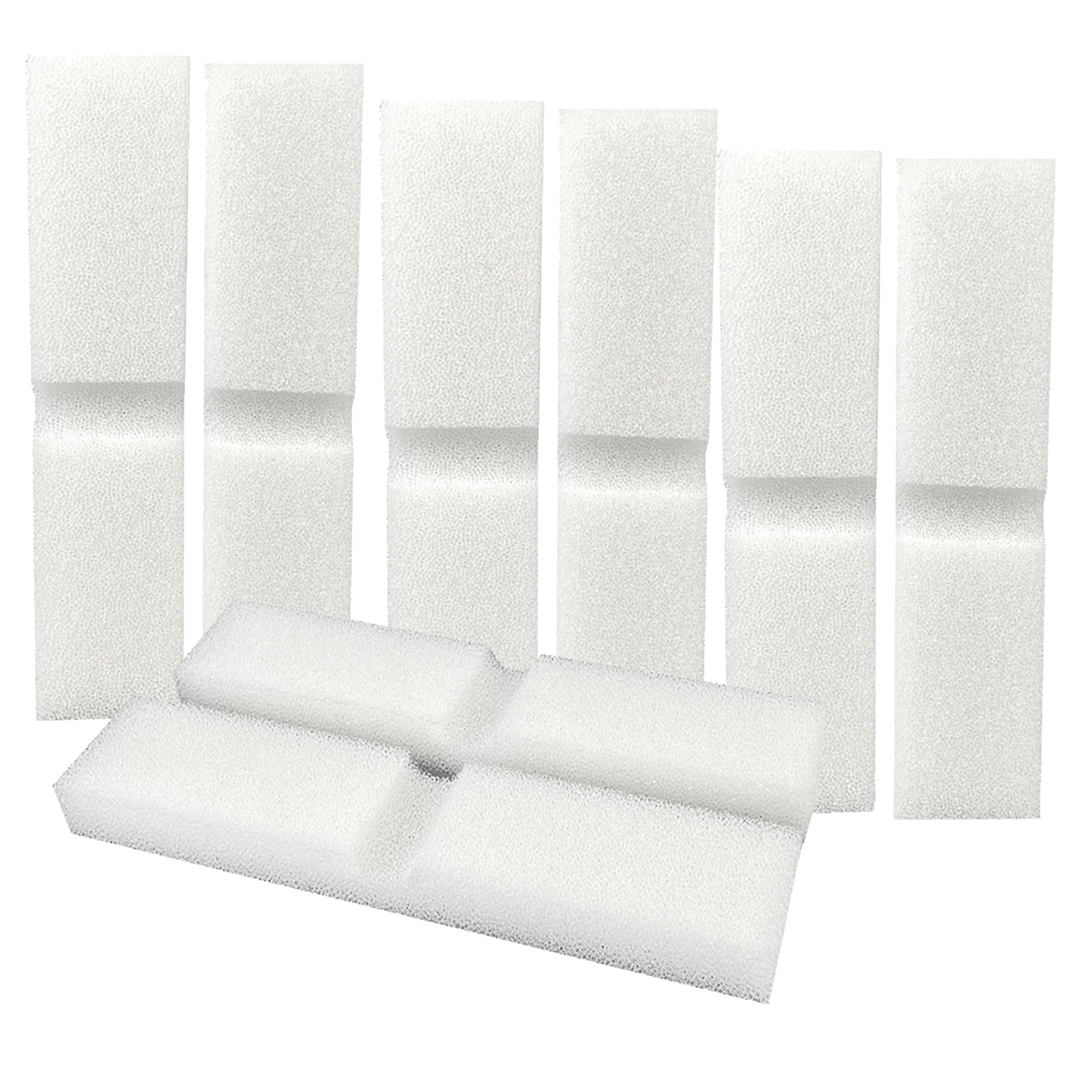 Qzbhct 8 Pcs Aquarium Bio Sponge White Foam Filter Pads for Fluval FX4 / FX5 / FX6 Filtration Systems