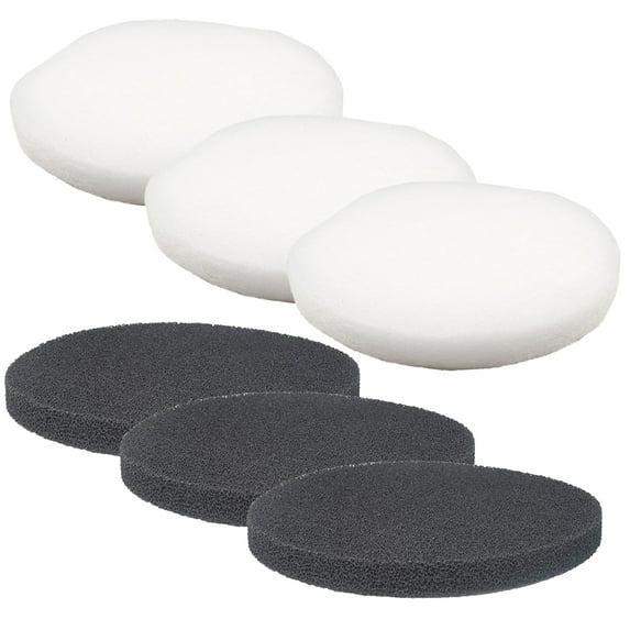Qzbhct Carbon Foam Pads for Fluval FX4 / FX5 / FX6 Filtration Systems, 3 Carbon Foam Pads 3 Fine Filter Pad