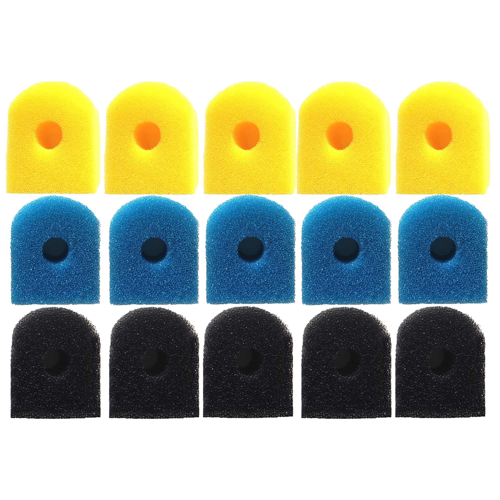 Qzbhct Filter Filtering Sponges for Aquarium Filters - Pack of 15 (5 Coarse Sponge, 5 Black Sponge, 5 Fine Sponge)(3-Stage)