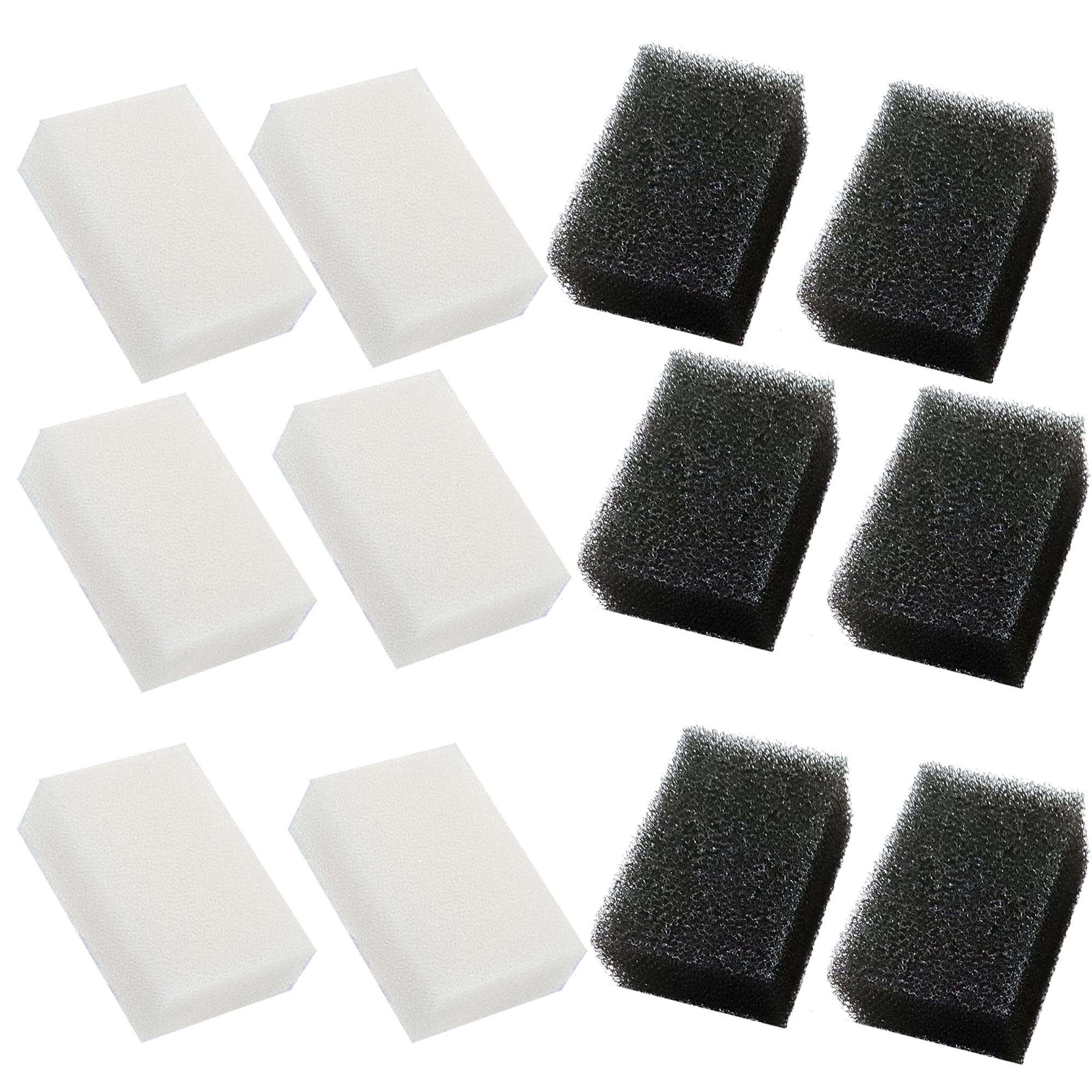 Qzbhct Filter Pads for Aqua Clear 70 300 Canister Filter Aquarium Bio Sponge Replacement, 6 Black Foam 6 White Foam