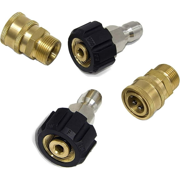 Qzbhct M22 14mm Swivel Fitting + 1/4" Quick DisconnectPressure Washer Adapter Set Quick Connect Kit, 2 Set