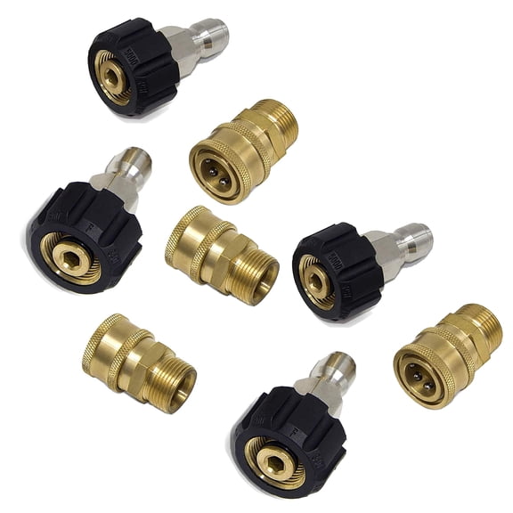 Qzbhct M22 14mm Swivel Fitting + 1/4" Quick DisconnectPressure Washer Adapter Set Quick Connect Kit, 4 Set