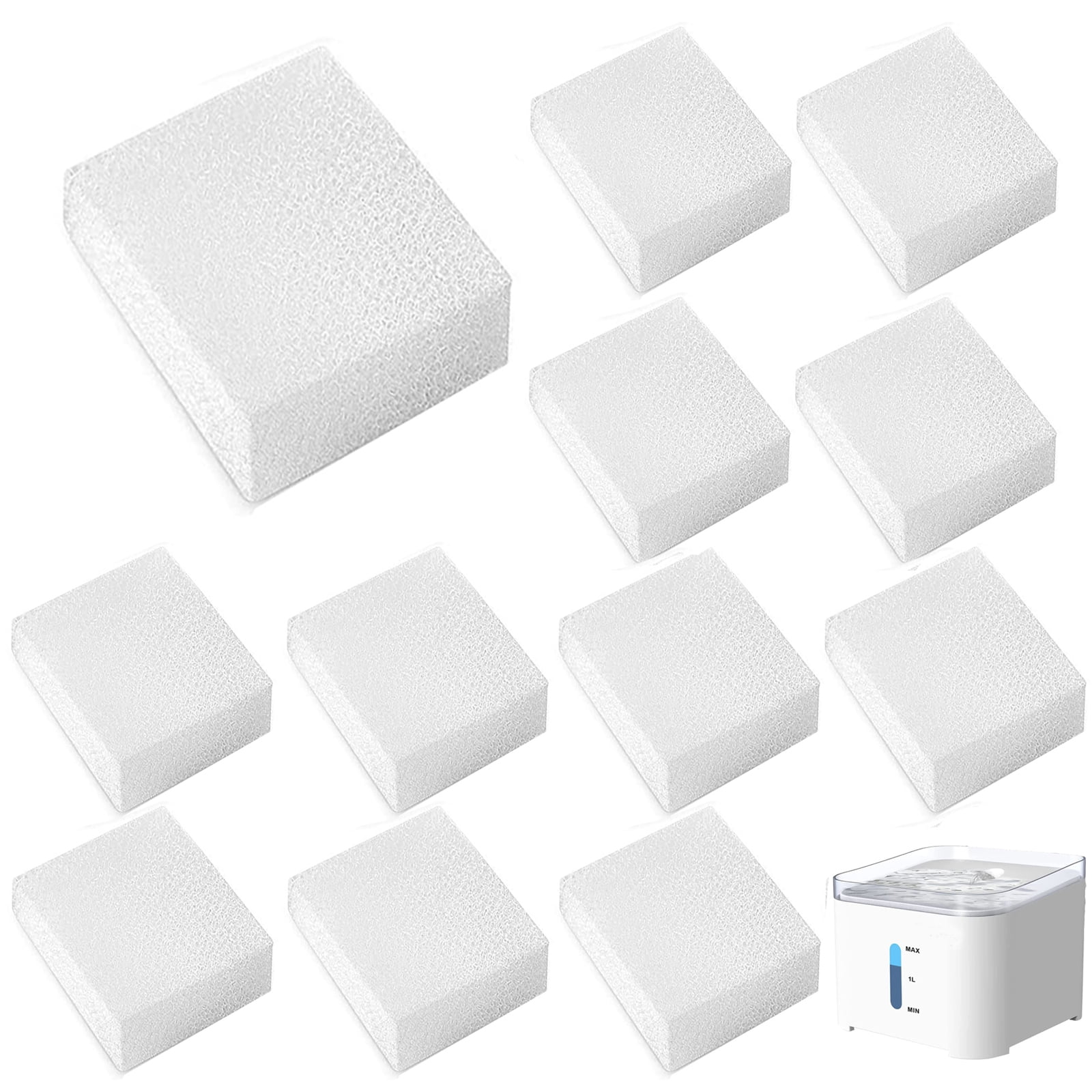 Qzbhct Pet Replacement Pre Filter Sponges for 67oz/ 2L Pet Water Fountain Cat Water Foam Filter
