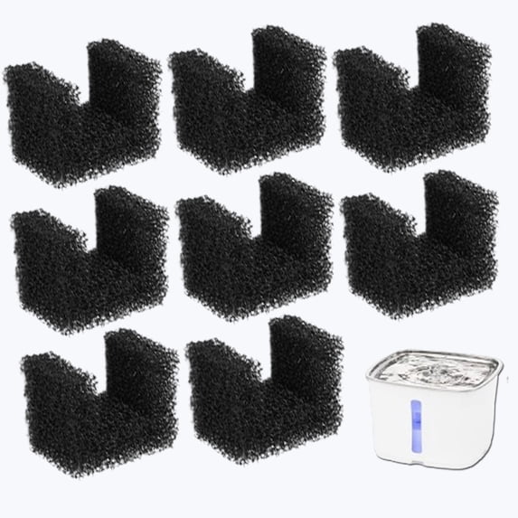 Qzbhct Pet Replacement Pre Filter Sponges for 64oz/1.8L 140oz/4.1L Viva Cat Water Fountain Foam Filter Dog Drinking Water Fountain(8)