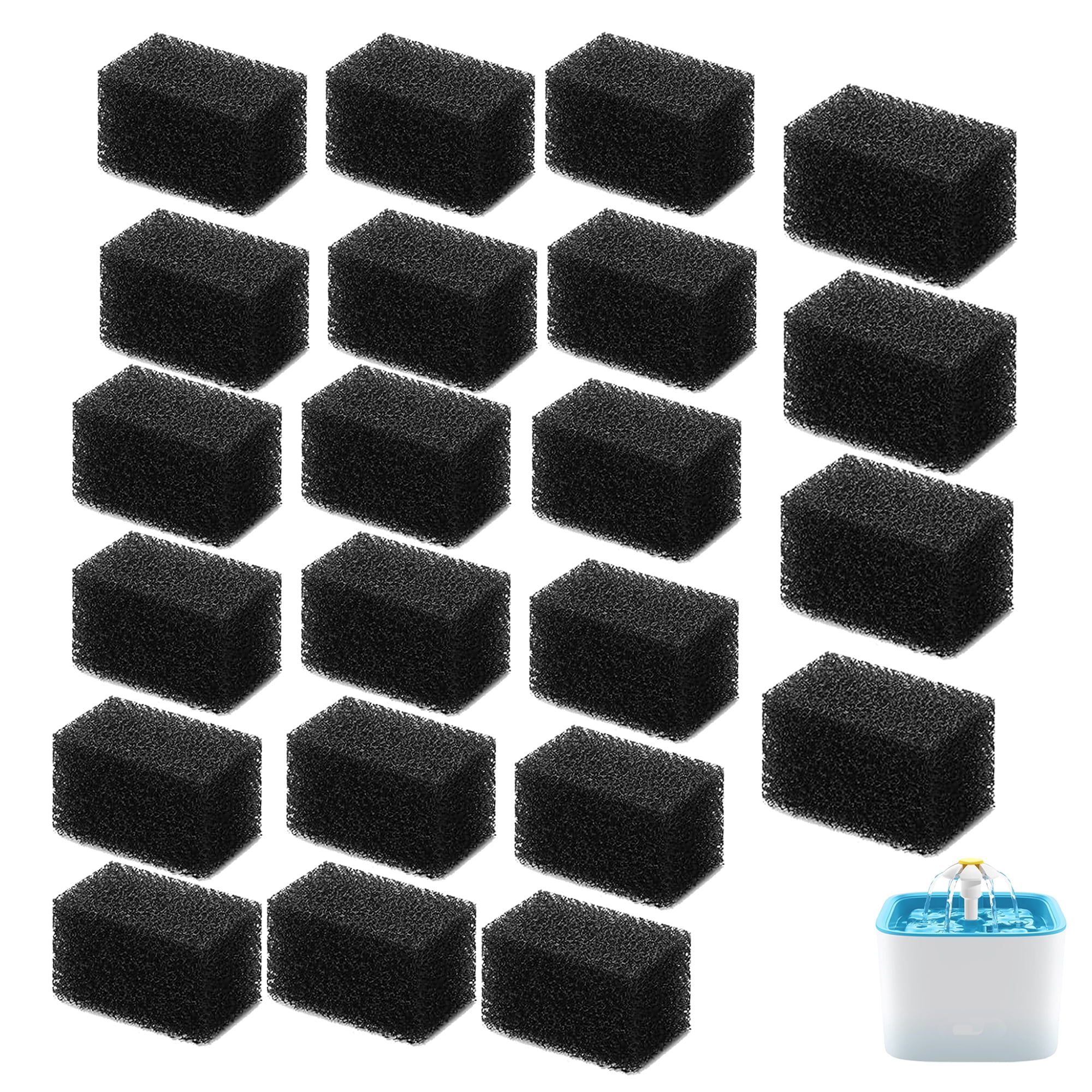 Qzbhct Pet Replacement Sponge Filters Replacement Pre Filter Sponges for 84oz/ 2.5L Pet Water Fountain Cat Water Foam Filter Dog Drinking Water Sponge Foam Filters for Pet Dog Cat Fountain (22)
