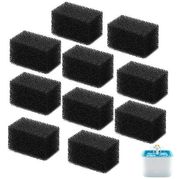 Qzbhct Pet Replacement Sponge Filters Replacement Pre Filter Sponges for 84oz/ 2.5L Pet Water Fountain Cat Water Foam Filter Dog Drinking Water Sponge Foam Filters for Pet Dog Cat Fountain (10)
