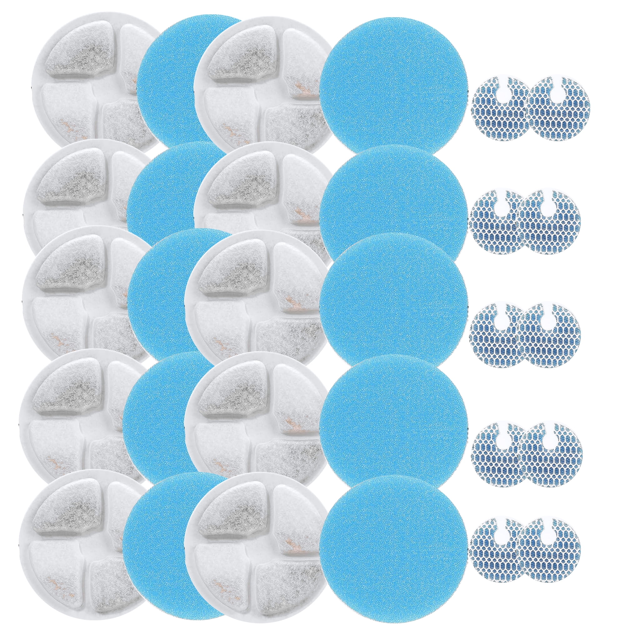 Qzbhct Pet Replacement Sponge Filters for Round 2L/67oz Stainless Steel Automatic Cat Water Fountain Foam Filter Dog Drinking(10 Set)