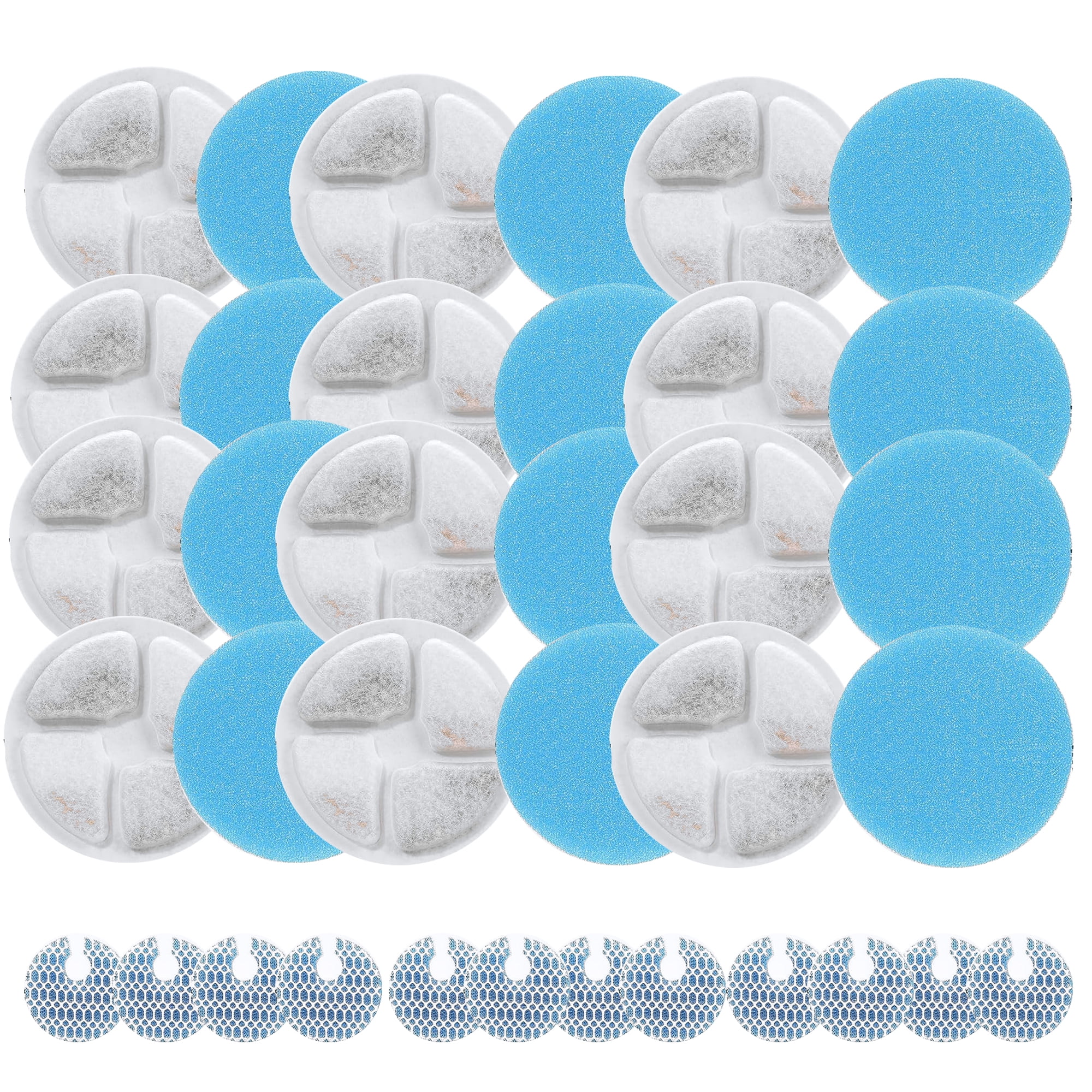 Qzbhct Pet Replacement Sponge Filters for Round 2L/67oz Stainless Steel Automatic Cat Water Fountain Foam Filter Dog Drinking(12 Set)