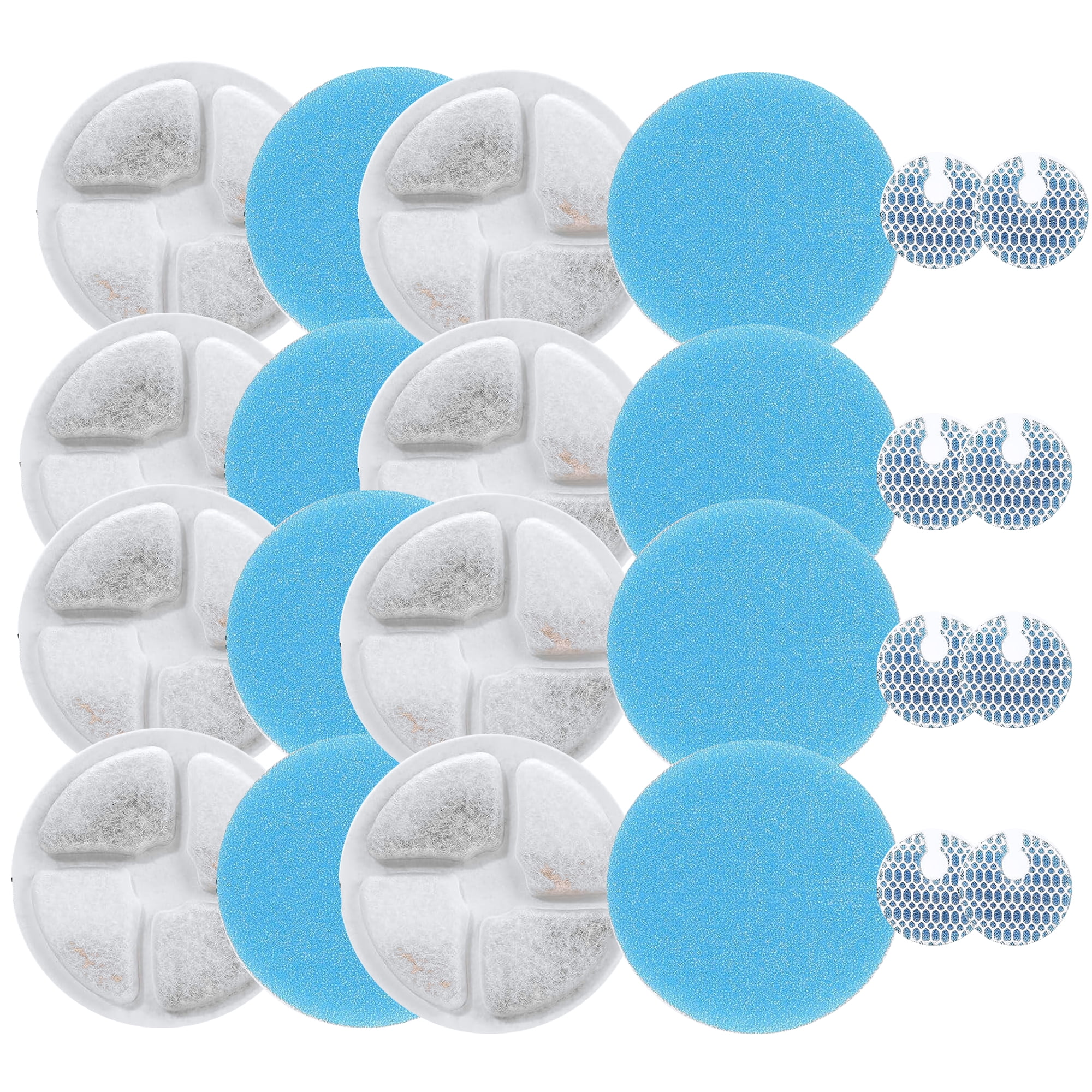 Qzbhct Pet Replacement Sponge Filters for Round 2L/67oz Stainless Steel Automatic Cat Water Fountain Foam Filter Dog Drinking(8 Set)