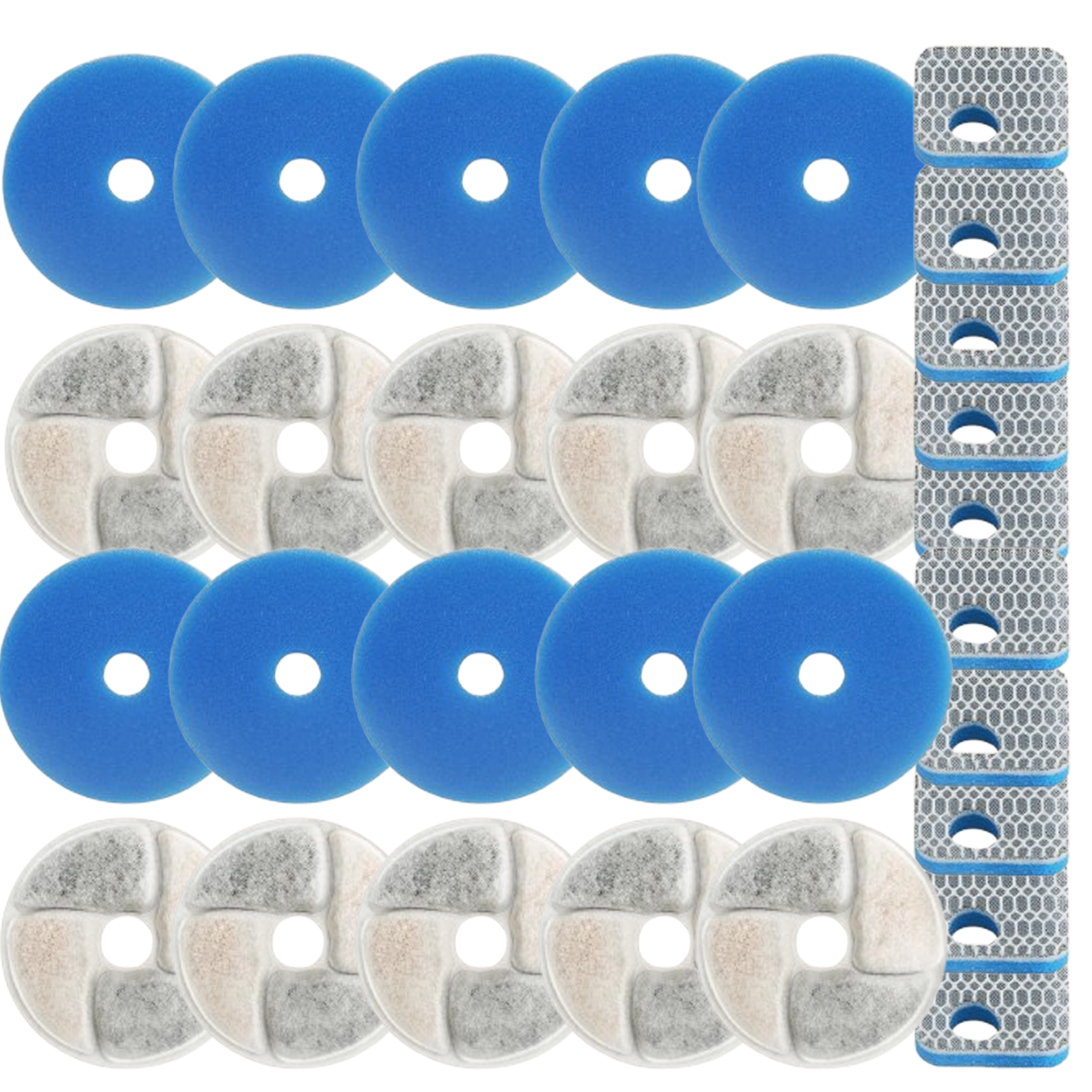 Qzbhct Pet Replacement Sponge Filters for Square 2.2L/73oz Stainless Steel Automatic Cat Water Fountain Foam Filter Dog Drinking(10 Set)
