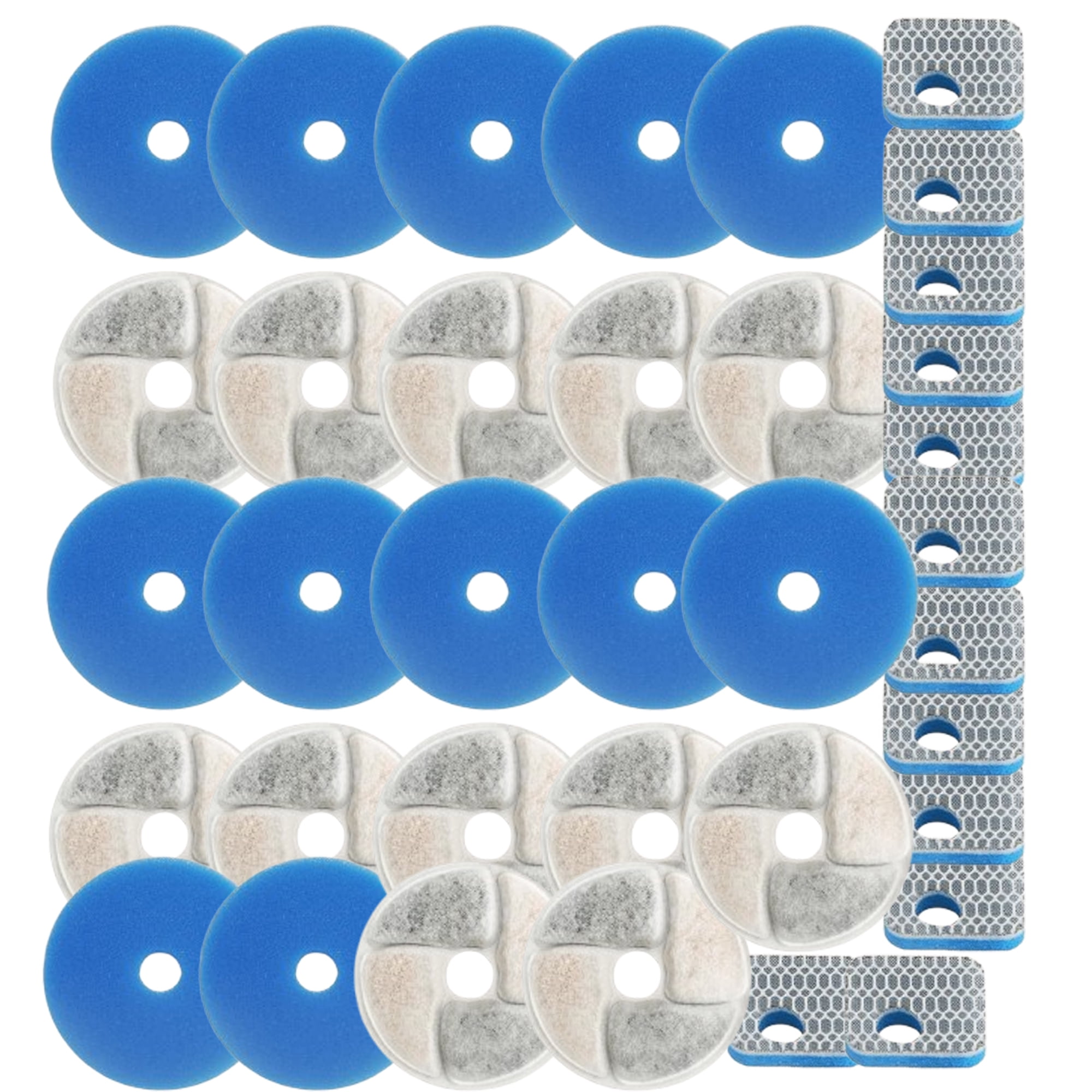 Qzbhct Pet Replacement Sponge Filters for Square 2.2L/73oz Stainless Steel Automatic Cat Water Fountain Foam Filter Dog Drinking(12 Set)
