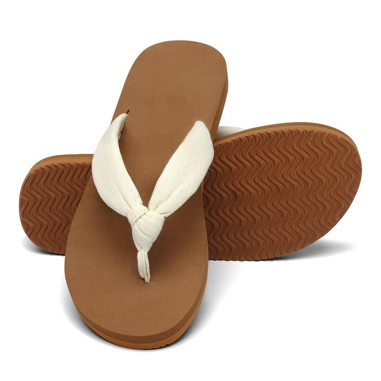 Qzize Women's Flip Flops with Yoga Mat, Comfortable Lightweight