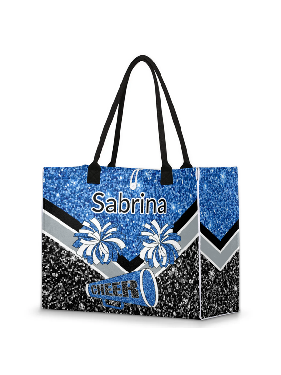 Custom Name Tote Bag for Women Personalized Large Cheerleader Tote Handbags Shoulder Handbags for Work Travel Shopping