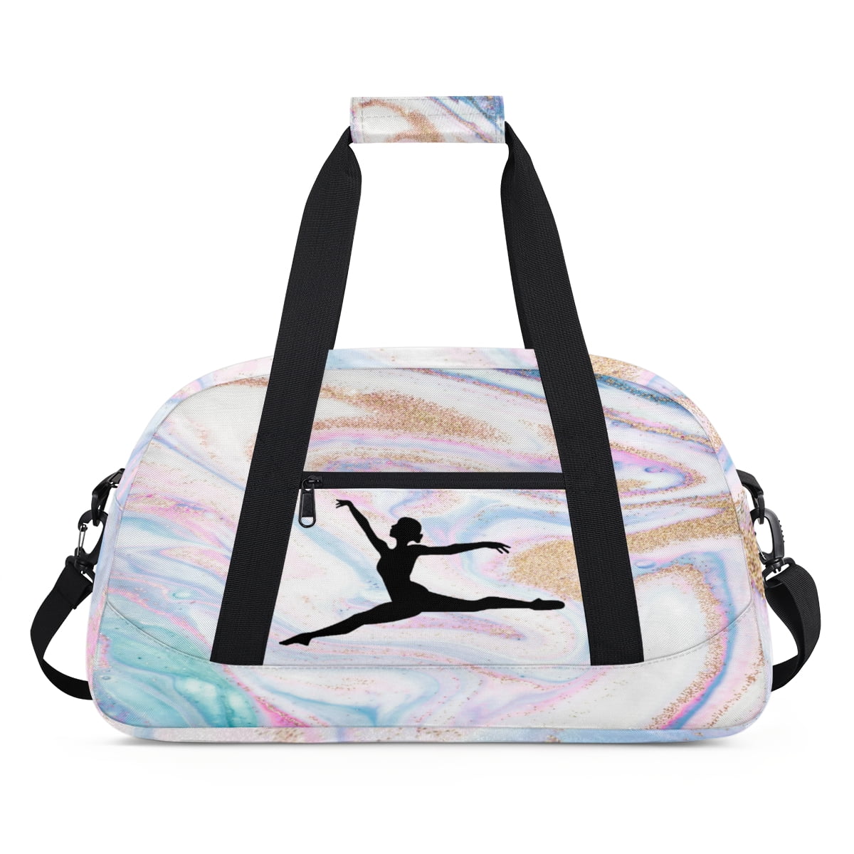 Qzjjjmy Dance Gymnastics Bag for Girls Kids Sports Duffle Bag Ballet Bag Travel Bag