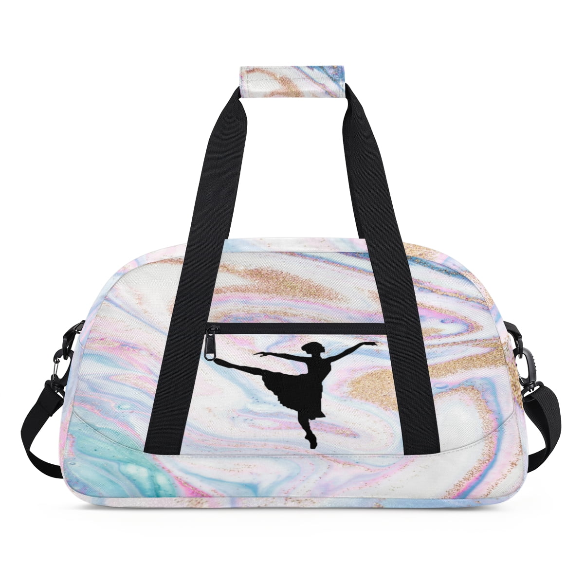 Qzjjjmy Dance Gymnastics Bag for Girls Kids Sports Duffle Bag Ballet Bag Travel Bag